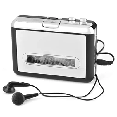 Immagine di lettore di cassette da MP3 Converter, USB 2.0 portatile, Plug and Play Tape to PC Convertitore Digitalizzatore Adattatore per Walkman retrò con auricolare
