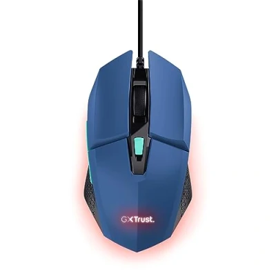 Immagine di Trust GXT109B FELOX Mouse da gioco Cablato Ottico Blu 6 Tasti 6400 dpi Illuminato