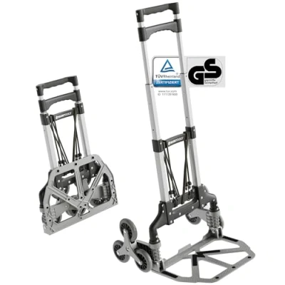 Immagine di ATHLON TOOLS Carrello pieghevole in alluminio CLASSIC superficie di carico con cuscinetti antiscivolo Ruote battistrada soft incl. 2 corde elastiche modello 2024