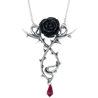Immagine di Alchemy Gothic Carpathian Rose Collana da donna in argento gotico, Peltro