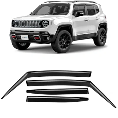Immagine di CLIM ART deflettori Auto per/Compatibile con Jeep Renegade 2014 2024 SUV, deflettore Auto, Aria, sopraelevati, 4 Pezzi