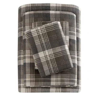 Immagine di WOOLRICH set di lenzuola in cotone con stampa charms, 100% flanella cotone, calde e sfocate, biancheria da letto per matrimoniale Cal King, tasca angoli