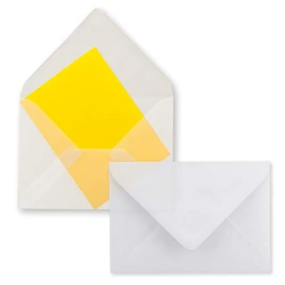 Immagine di Gustav Neuser Mini buste per lettere colorate, 5,2 x 7,6 cm, con lembo umido, saluti, biglietti d&#039;auguri, ciondoli e regali in denaro 50 Umschläge 48 trasparente.