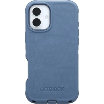Immagine di OtterBox Cover Defender Series MagSafe per iPhone 16 Plus, custodia protettiva antiurto, a prova di caduta, protezione estrema, testata 7x norme MIL STD 810G, Blu