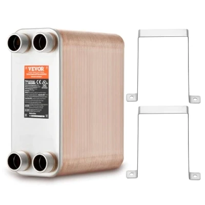 Immagine di VEVOR Heat Exchanger 100 Plates scambiatore di Calore a Piastre, Acciaio Inossidabile + Colore Rame