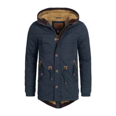 Immagine di Indicode Uomini Barge Winter Jacket Giacca invernale con cappuccio e fodera in peluche Navy M