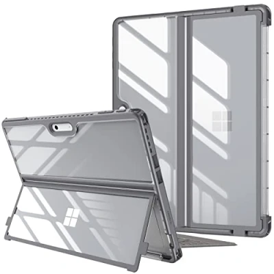 Immagine di FINTIE Custodia per Microsoft Surface Pro 11/10 (2024) / 9 (2022) 13 Pollici Antiurto Folio Case Protettiva Cover con Rigida Kickstand Case, Compatibile Tastiera Type Cover, Grigio