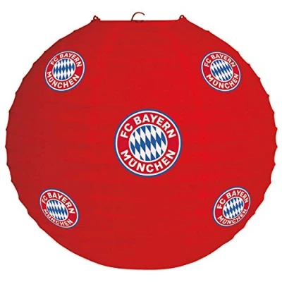 Immagine di Amscan 9906517 Lanterna FC Bayern Monaco, 1 pezzo, dimensione 20 cm, in carta, con logo Bayern, perfetta come decorazione per feste di tifosi o calcio