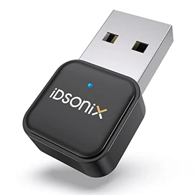 Immagine di iDsonix Adattatore Bluetooth 5.0 Dongle USB per PC, Computer Desktop, Laptop, Trasferimento Wireless Cuffie/Auricolari/Altoparlanti/tTastiere/Mouse/Stampanti Bluetooth, Supporto Windows