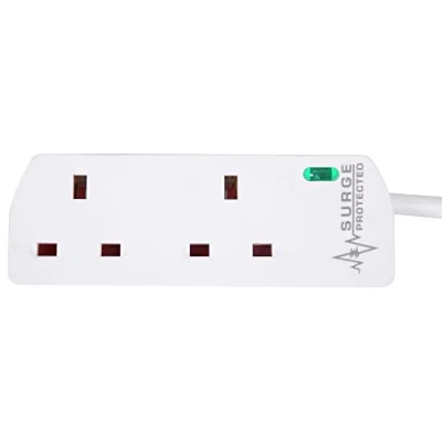 Immagine di Pro Elec Prolunga a 2 scomparti, protezione da sovratensione, 10 m, colore: bianco