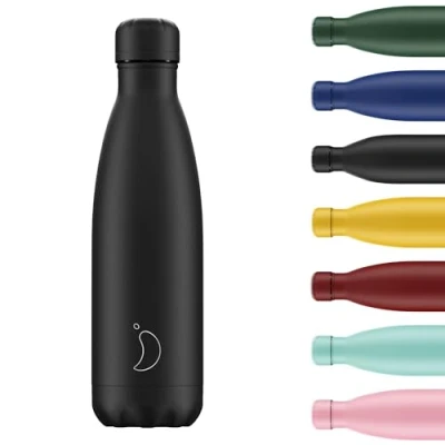 Immagine di Chilly&#039;s Borraccia Acciaio Inox ed Riutilizzabile Ermetica, Non Traspirante Tutta Nera 260ml