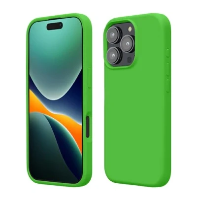 Immagine di kwmobile Cover per Apple iPhone 16 Pro Max Custodia Back Case Smartphone in Silicone TPU Protezione Gommata verde lime