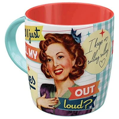 Immagine di Nostalgic Art Tazza da caffè retrò, Roll my eyes Idea regalo per amanti della nostalgia, divertente design vintage con detto, 330 ml, in ceramica