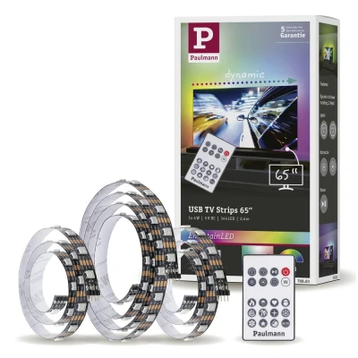 Immagine di Paulmann TV Strips 65 Zoll 78881 KIT base striscia LED con collegamento USB 5 V 2.4 m RGB 1