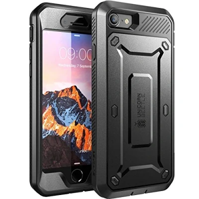 Immagine di SUPCASE Cover per iPhone SE 2 (2020) / 3 (2022) 7 8, Custodia Rigida a 360 gradi con Protezione lo Schermo Integrata (Nero)