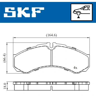 Immagine di SKF VKBP 80507 Kit pastiglie freno Predisposto per contatto segnalazione usura IVECO: DAILY 3, 2 Pritsche/Fahrgestell, 3 Bus