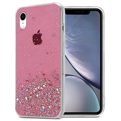 Immagine di Cadorabo Custodia compatibile con Apple iPhone XR in Rosa glitter protettiva silicone TPU scintillanti Ultra Slim Back Cover Case