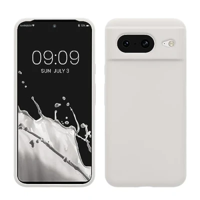 Immagine di kwmobile Cover per Google Pixel 8 Custodia Back Case Smartphone in Silicone TPU Protezione Gommata bianco matt