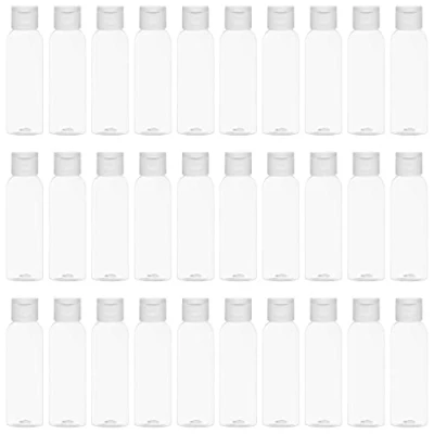 Immagine di BELLE VOUS 30 Bottigliette da Viaggio Contenitori Plastica Piccoli Trasparenti 60 ml Campioncini Vuoti Spremere per Viaggi, Lozioni, Shampoo, Balsami e Creme