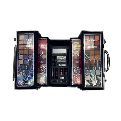Immagine di bonvoyage Valigetta Trucchi Professional Colour, a Scomparti su Più Livelli, con Specchio e Kit Professionali Completo, Set per un Makeup Giorno Sera