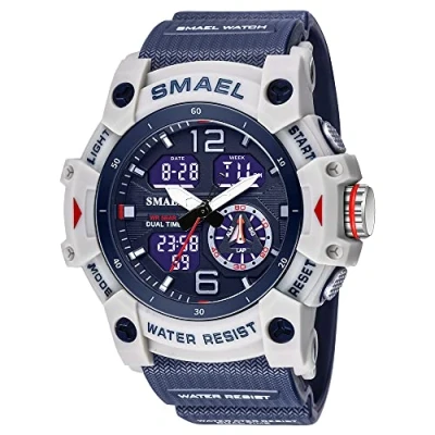 Immagine di AIMES Orologi da uomo per sport all&#039;aria aperta, impermeabile, militare, grande quadrante tattico, digitale, analogico, orologio polso con data, multi funzione, allarme a LED, cronometro uomo,