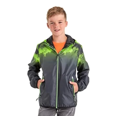 Immagine di Killtec Jungen Lyse BYS JCKT B Funktionsjacke/Regenjacke mit Kapuze, packbar, schwarz, 116