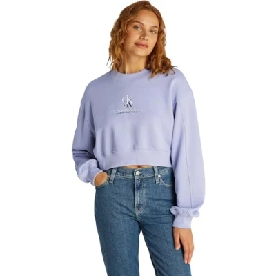 Immagine di Calvin Klein Jeans Shadow Graphic Crewneck Felpa, Donna, Taglia: 3XL, Persian violet
