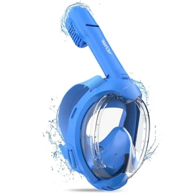Immagine di ACURE Maschera da Snorkeling Integrale per Bambini Anti Appannamento &amp; Top Asciutto, Subacqueacon con Sistema di Respirazione Semplificato Principianti in Piscina 3 8 Anni