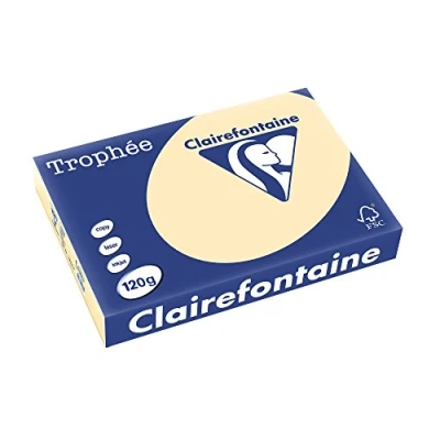 Immagine di Clairefontaine Trophée 1203C 250 Fogli di Carta Colorata Formato A4, 120 g per m2, Colore Camoscio