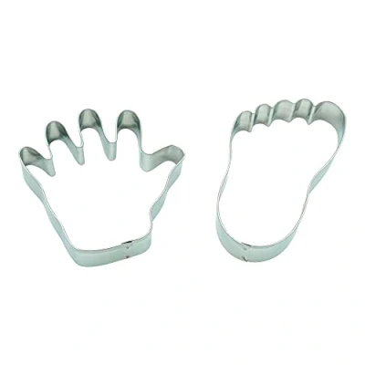 Immagine di BekkiB 226162 Set di 2 stampi per biscotti a forma mano e mano, in acciaio inox cuocere