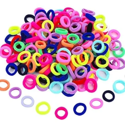 Immagine di 100 Pezzi Elastici per Capelli Legami Mini Fasce Piccoli Colorato Ragazze Coda di Cavallo Bambini