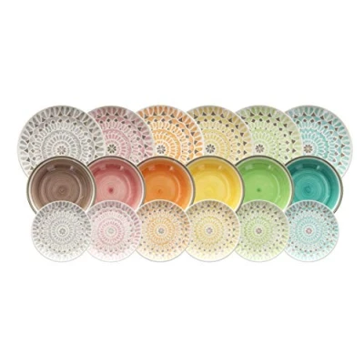 Immagine di Tognana CapeTown, Servizio Piatti per 6 persone, 18 Pezzi, Stoneware, Multicolore