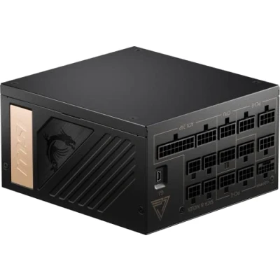Immagine di MSI MEG Ai1300P PCIE5 Alimentatore, spina EU (1300W), 80 Plus Platinum, ATX 3.0 al 100% modulare, supporto GPU PCIe 5.0, condensatori giapponesi, Gaming Intelligence, 10 anni di garanzia