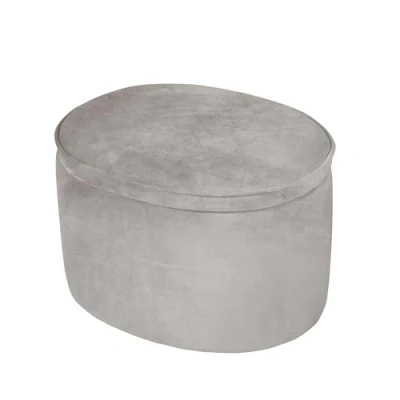 Immagine di roba Pouf per Bambini a forma Ovale Lil Sofa Rivestito in Velluto con Contenitore Multifunzione Arredamento la Cameretta dai 18 Mesi Grigio