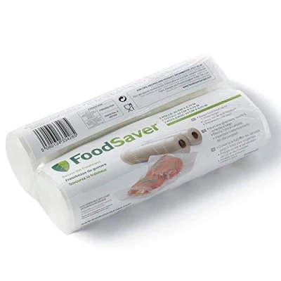 Immagine di Foodsaver Rotolo Termosigillabile Per Macchina Sottovuoto Alimenti, Senza Bpa, 2 Pezzi, Trasparente, ‎67 x 4.8 20 cm, 240 grammi