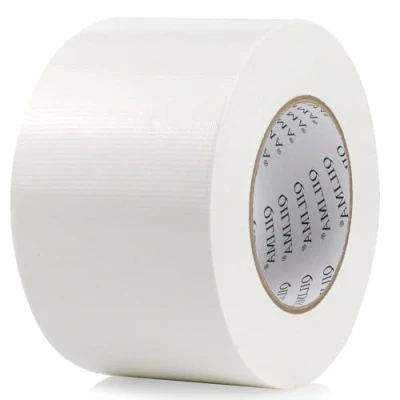 Immagine di QILIMA nastro resistente all&#039;acqua, 75 mm x 55 m, colore bianco, in tessuto, extra forte, adesivo per dott, impermeabile