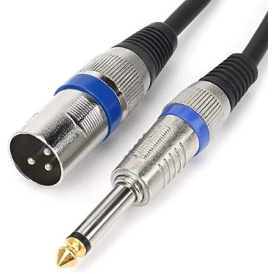 Immagine di HTRUIYATY Cavo Xlr Maschio a 6,35 mm 1/4 Inch Stereo Jack Mono 3 Pin, TS Pin Sbilanciato Cavi Audio Professionali per Microfono, Strumenti (3 M)