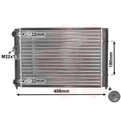 Immagine di VAN WEZEL 58002028 Radiatore motore Alluminio 430 320 34 *** IR PLUS con accessori Alette di raffreddamento montate meccanicamente