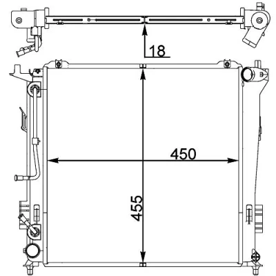 Immagine di MAHLE ORIGINAL CR 1404 000P Radiatore motore 456 450 19 Alette di raffreddamento saldate HYUNDAI: i30 I Hatchback
