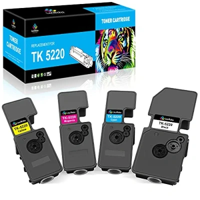 Immagine di LeciRoba TK 5220 per Kyocera 5230 TK5220 Toner Ecosys P5021cdw P5021cdn, M5521cdw M5521cdn stampanti (confezione da 4, 1 Nero Ciano Magenta Giallo)