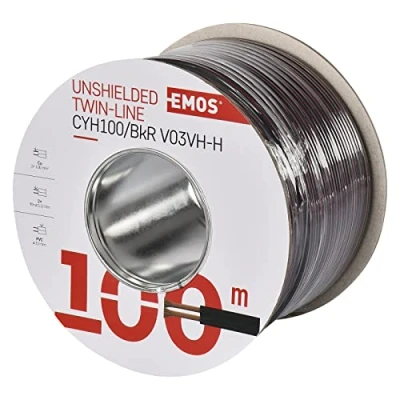 Immagine di Emos non schermati zweidr athle itung 2 x 1 mm, 100 pezzi, nero/rosso, s8280