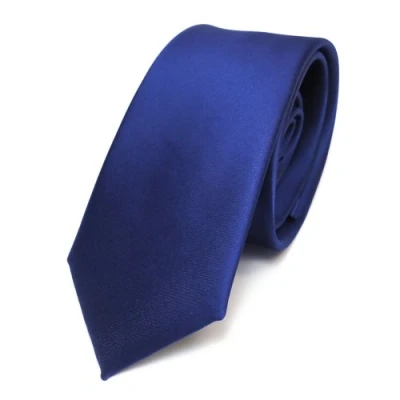 Immagine di TigerTie stretta raso cravatta blu reale uni monocromatico poliestere