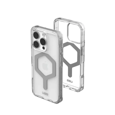 Immagine di Urban Armor Gear Plyo MagSafe Case Backcover per cellulare Apple iPhone 16 Pro Ghiaccio, Trasparente, Argento Compatibile con
