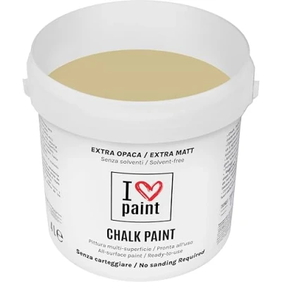 Immagine di I LOVE CHALK PAINT Corda Senza CARTEGGIARE Colora Mobili, Pareti e Oggetti solventi formaldeide Inodore a base di acqua (4 Litri)