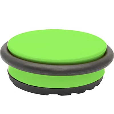 Immagine di Fermaporta da pavimento WAGNER BIG DISK COLOR LIME GREEN diametro Ø (Ø) 96 x (H) 30 mm, acciaio industriale rivestito, gomma termoplastica, verde kiwi