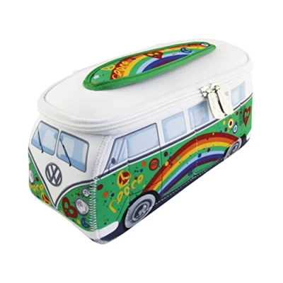 Immagine di BRISA VW Collection Volkswagen Beauty case da viaggio in Neoprene, porta oggetti con manico, Campervan Bus T1 design (Piccolo 23 x 11 8 cm)