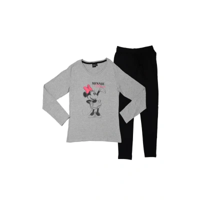 Immagine di Disney Minnie Mouse SET Langarm OBE Maglia del pigiama, Donna, Taglia: Small, Grau schwarz