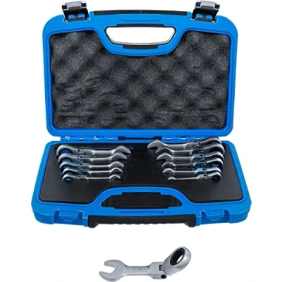 Immagine di BGS 6543 Set di chiavi combinate a cricchetto corte angolabili SW 8 19 mm 12 pezzi