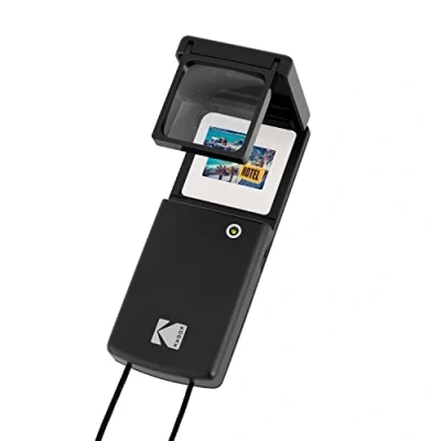 Immagine di KODAK Ingrandimento illuminato Slide Viewer, compatto portatile 1,8 x retroilluminazione a LED per vetrini vintage da 35 mm, funzionamento batteria, cordino collo incluso
