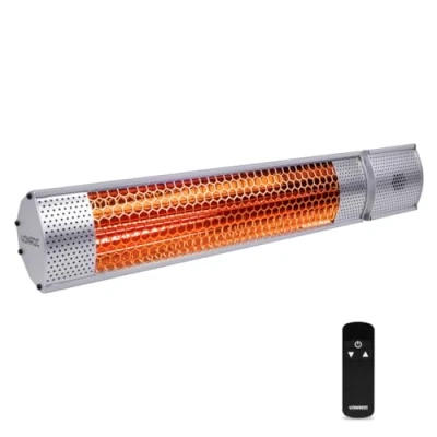 Immagine di VONROC Stufa riscaldante a infrarossi da esterno 2000W. 2 livelli di calore. Per parete e soffitto. Con elemento anabbagliante. Incl. Telecomando. Argento